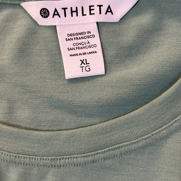 Athleta Intention Crop Tee Size XL Mint Color Cold Sholders - Picture 6 of 9